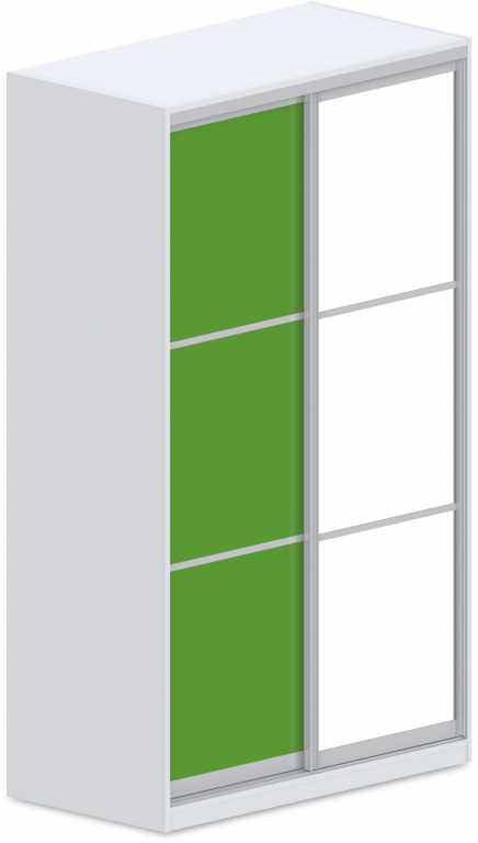 Šatní skříň s posuvnými dveřmi a zrcadlem 120x62x205cm - Ocean Green