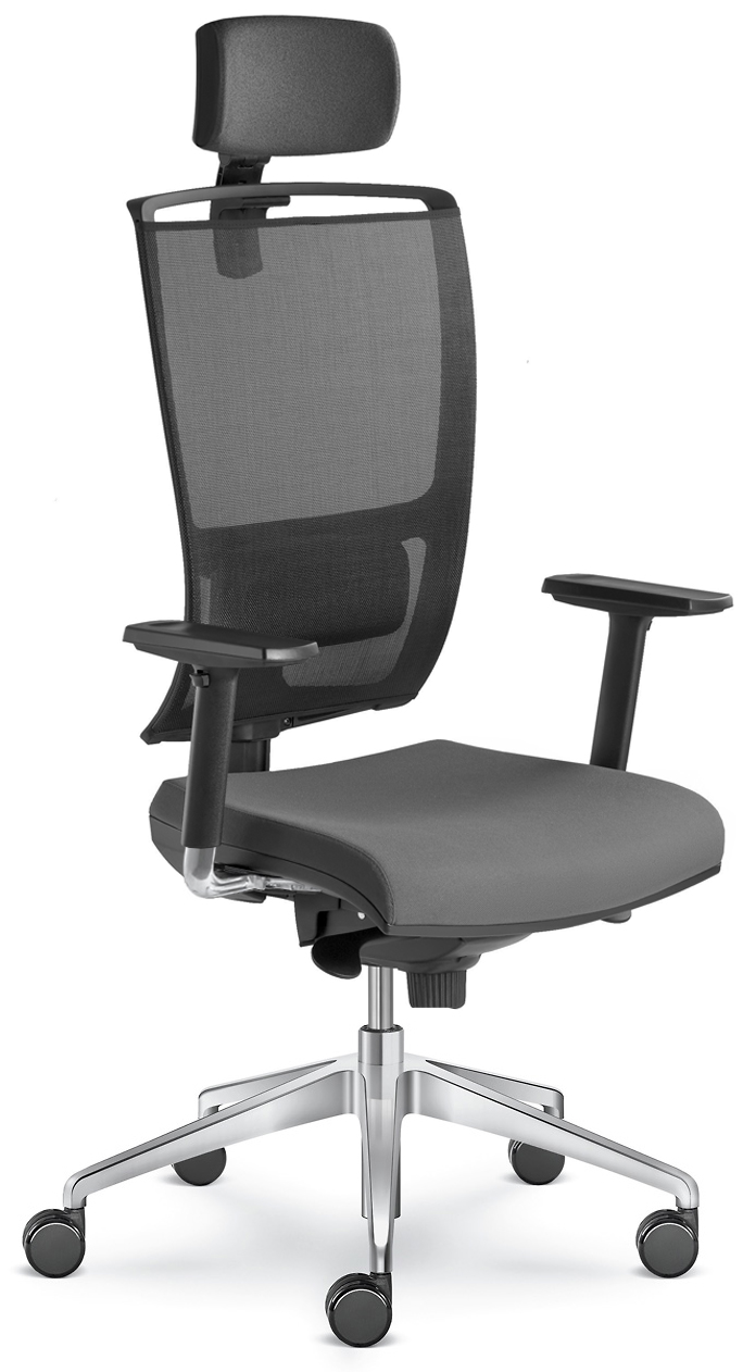 Kancelářšká židle Lyra Net 201-SYS-F80-N6  - koženka šedá