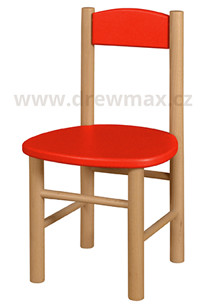 Dřevěná židlička v.27cm - Červená