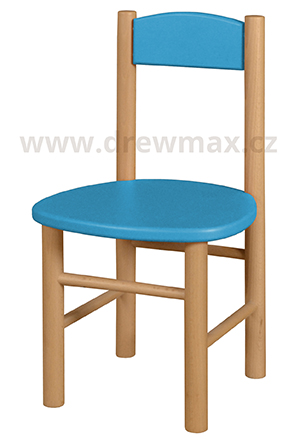 Dřevěná židlička v.27cm - Modrá