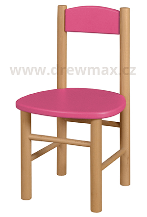 Dřevěná židlička v.27cm - Růžová