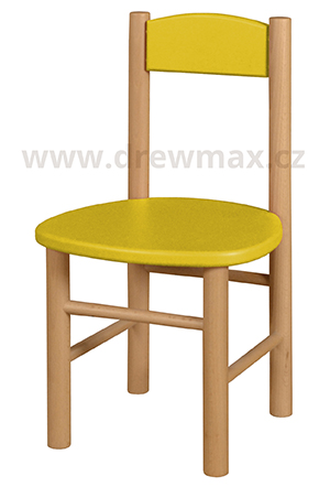 Dřevěná židlička v.27cm - Žlutá