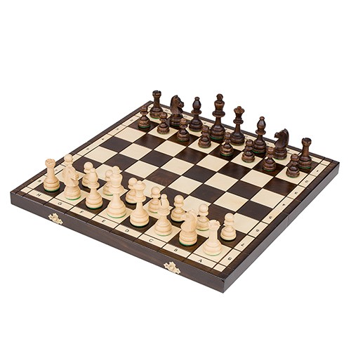 Šachy dřevěné z bukového dřeva 42x42cm