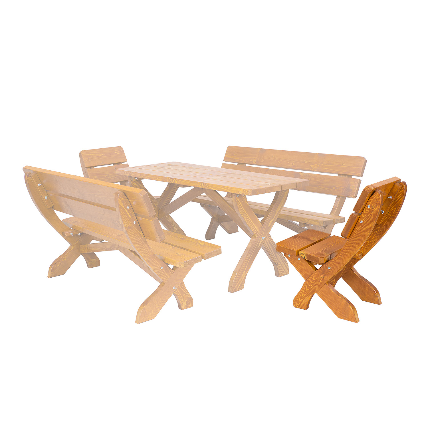 MARIO - zahradní židle z masivního smrkového dřeva 48x62x89cm - Dub