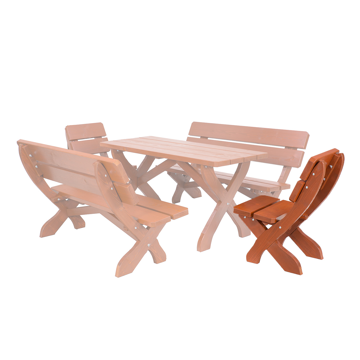 Zahradní židle z masivního smrkového dřeva 48x62x89cm - Týk