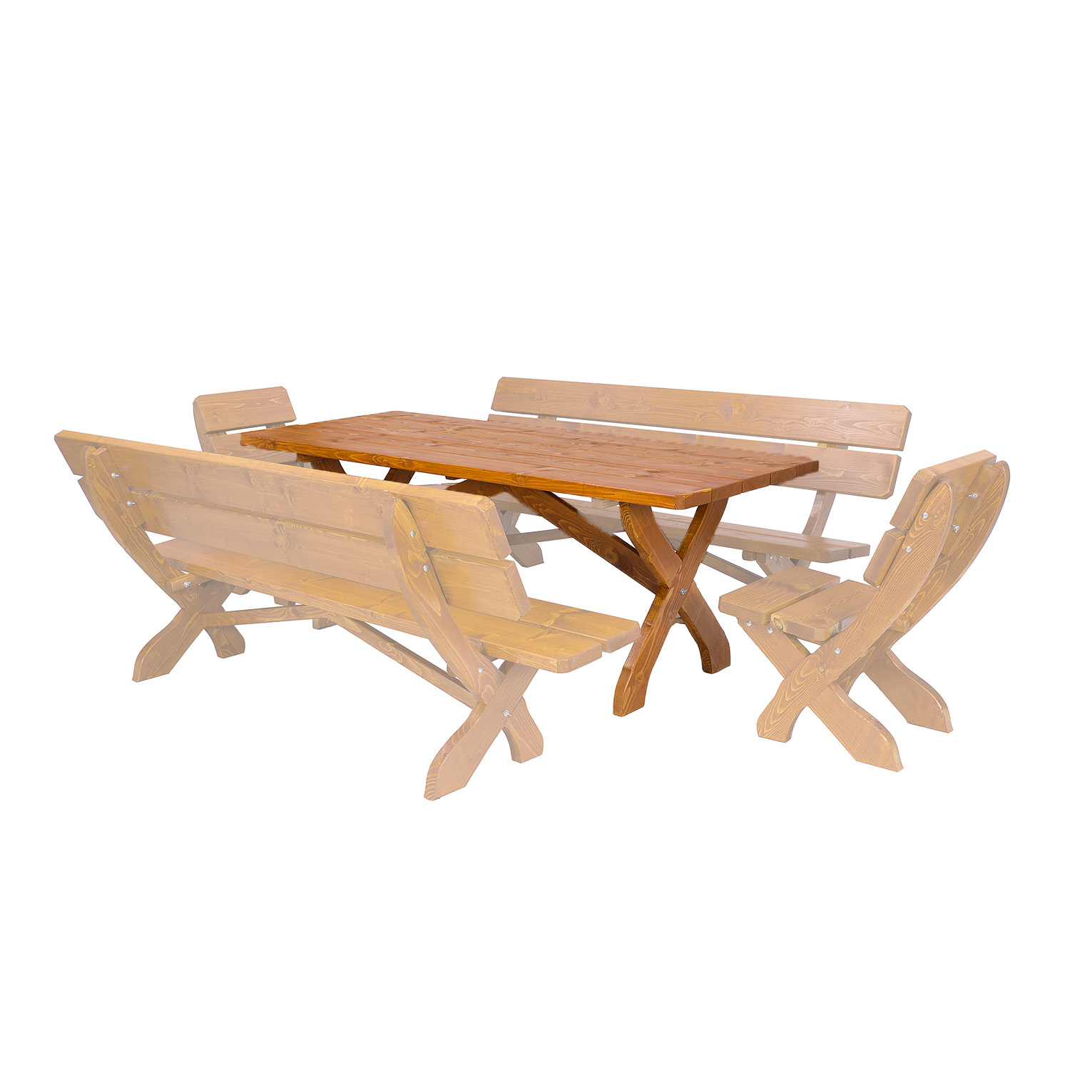 Zahradní stůl z masivního smrkového dřeva 200x90x72cm - Dub