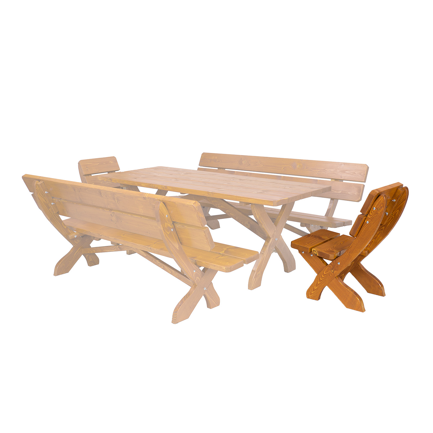 Zahradní židle z masivního smrkového dřeva 48x62x89cm - Dub