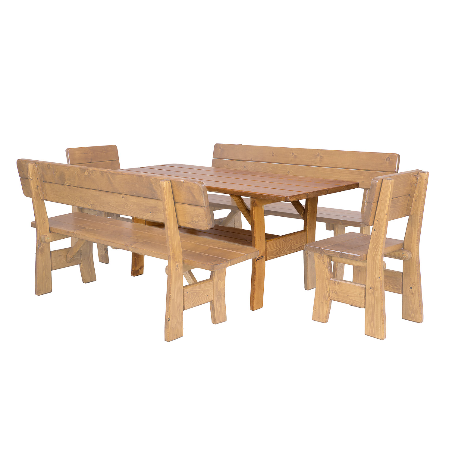 Zahradní stůl ze smrkového dřeva, lakovaný 180x81x80cm - Týk lak