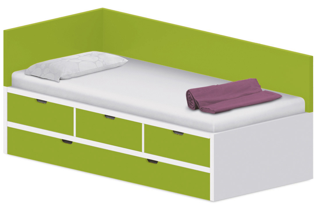 Dětská postel 90x200cm s úložným prostorem Anna - Ocean Green