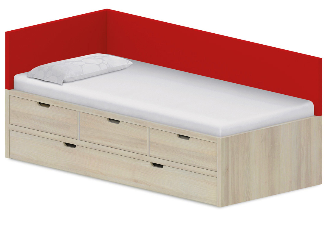 Dětská postel 90x200cm s úložným prostorem Anna - Chilli red