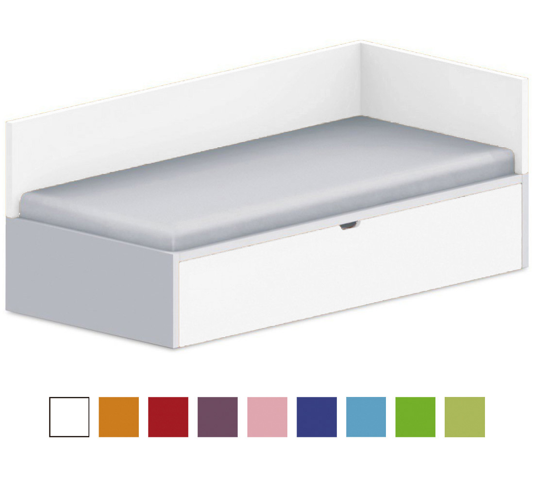 Dětská postel 90x200cm s úložným prostorem Ema - Brilliant white