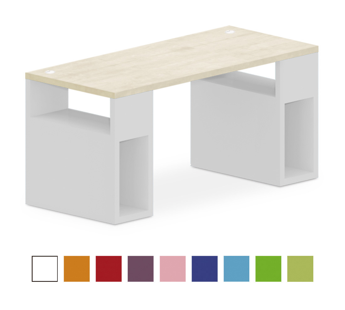 Stůl s úložnými podnožemi 160x70cm - Brilliant white