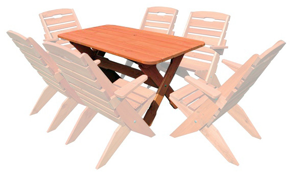 TOM - zahradní stůl z masivního smrkového dřeva 140x75x67cm - Ořech
