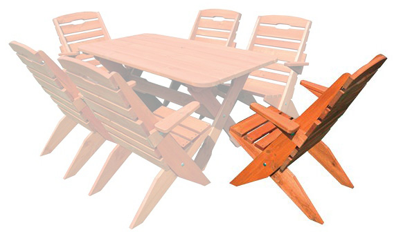 Zahradní židle z masivního smrkového dřeva 50x60x80cm - Ořech