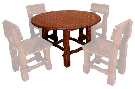 MAX - zahradní stůl z olšového dřeva, lakovaný pr.120xv.75cm - Olše bezbarvý lak