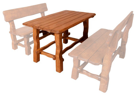 Zahradní stůl z masivního olšového dřeva, lakovaný 120x75x75cm - Olše