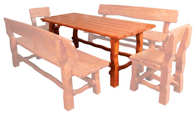 Zahradní stůl z masivního olšového dřeva, lakovaný 200x80x75cm - Týk