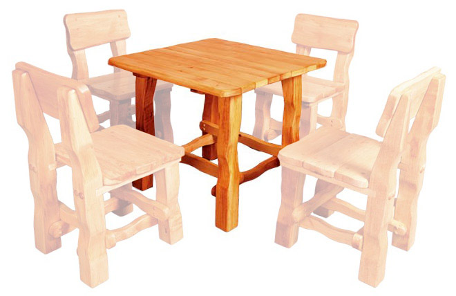 Zahradní stůl z masivního olšového dřeva, lakovaný 80x80x75cm - Ořech