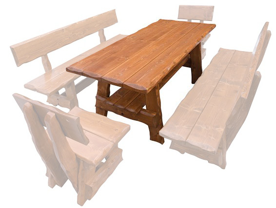 Zahradní stůl ze smrkového dřeva, lakovaný 180x80x83cm - Dub lak