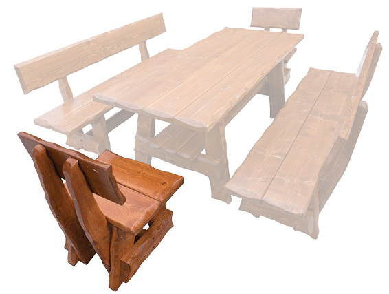 Zahradní židle ze smrkového dřeva, lakovaná 55x53x94cm - Ořech lak