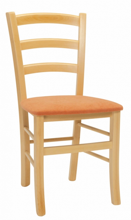Dřevěná židle PAYSANE látka  - Tmavě hnědá